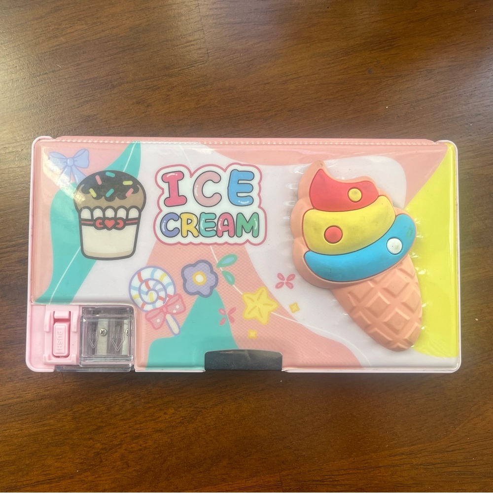 Pencil case with built in sharpener